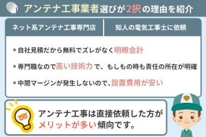 アンテナ工事業者選びが2拓の理由