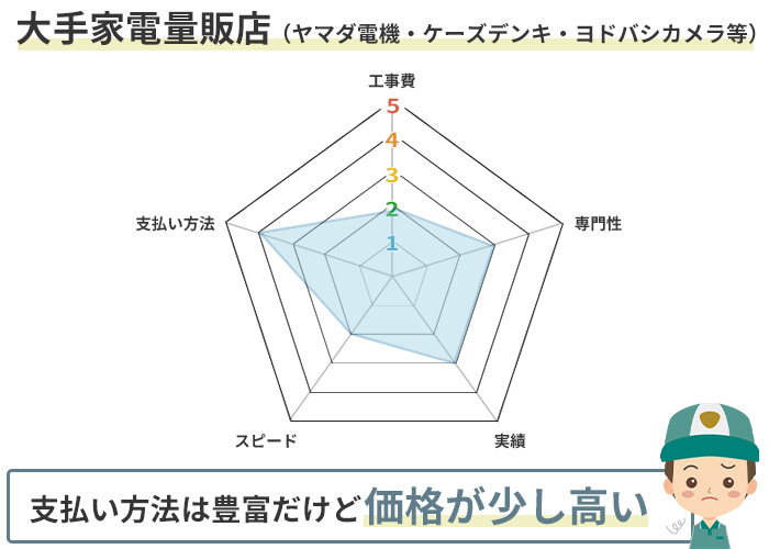 大手家電量販店（ヤマダ電機・ケーズデンキ・ヨドバシカメラ等）